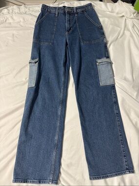 Hollister Ultra High-Rise Dad Jeans Size 27 Vintage Stretch Wide Leg 29” Inseam